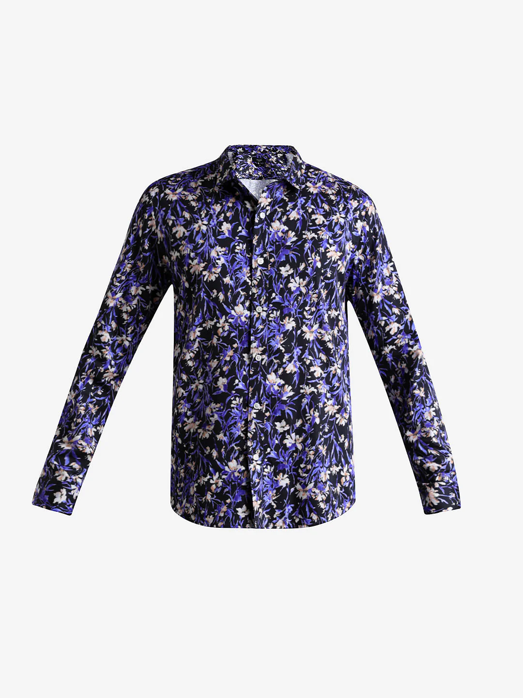 Black Floral Print Full Sleeves Shirt - Image 7