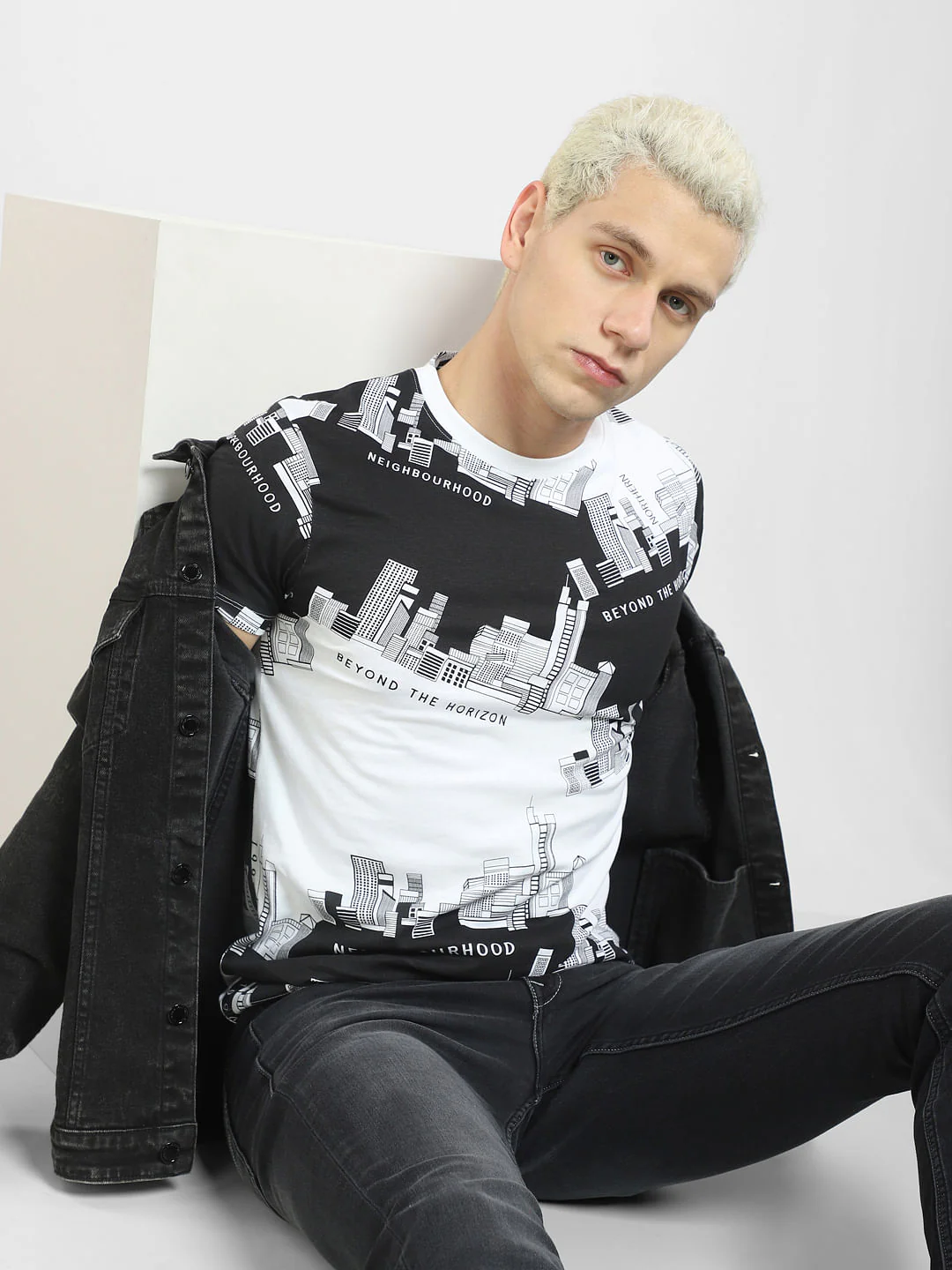 White Printed Crew Neck T-shirt