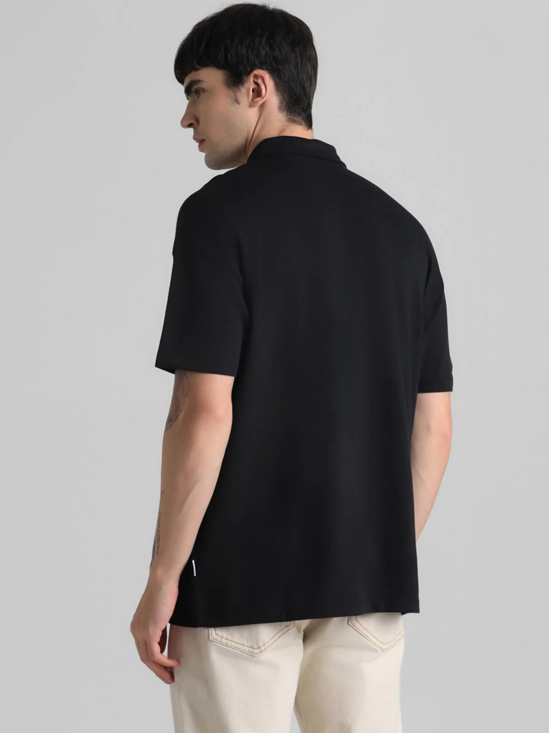 Black Oversized Polo T-shirt - Image 4