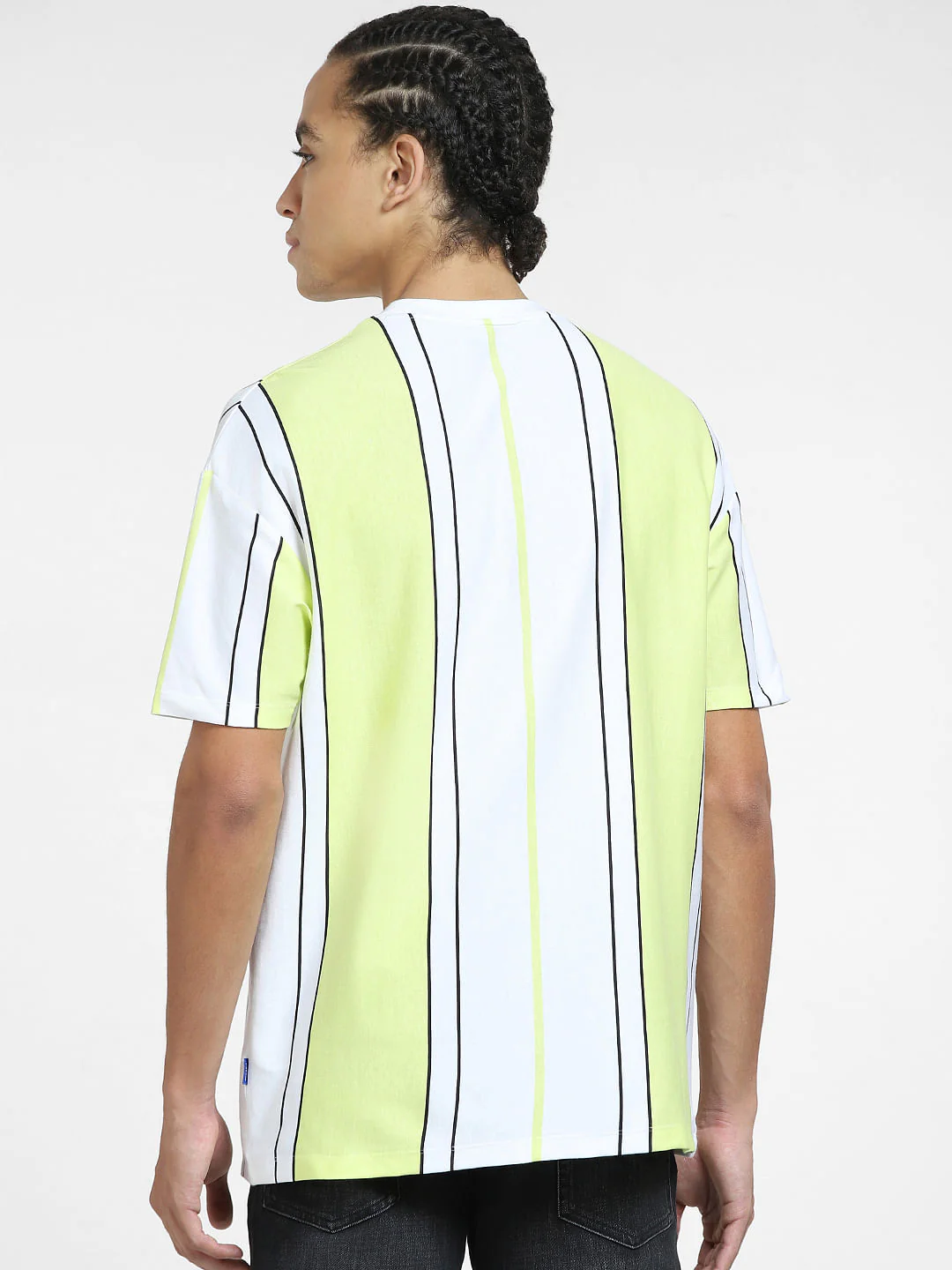 Green Striped Crew Neck T-shirt - Image 4