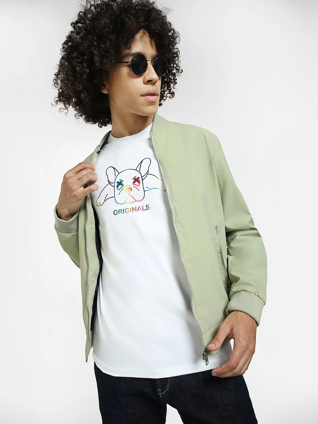 White Logo Graphic Print T-shirt