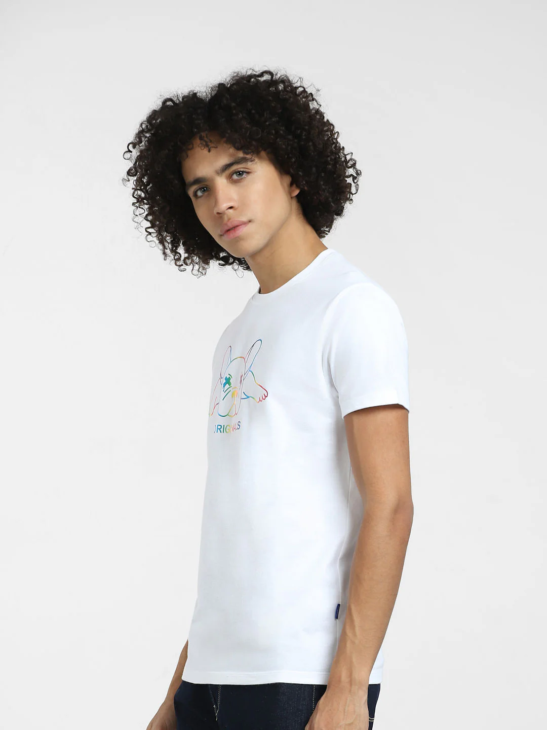 White Logo Graphic Print T-shirt - Image 3