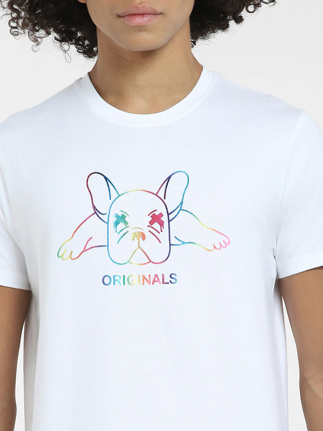 White Logo Graphic Print T-shirt - Image 5