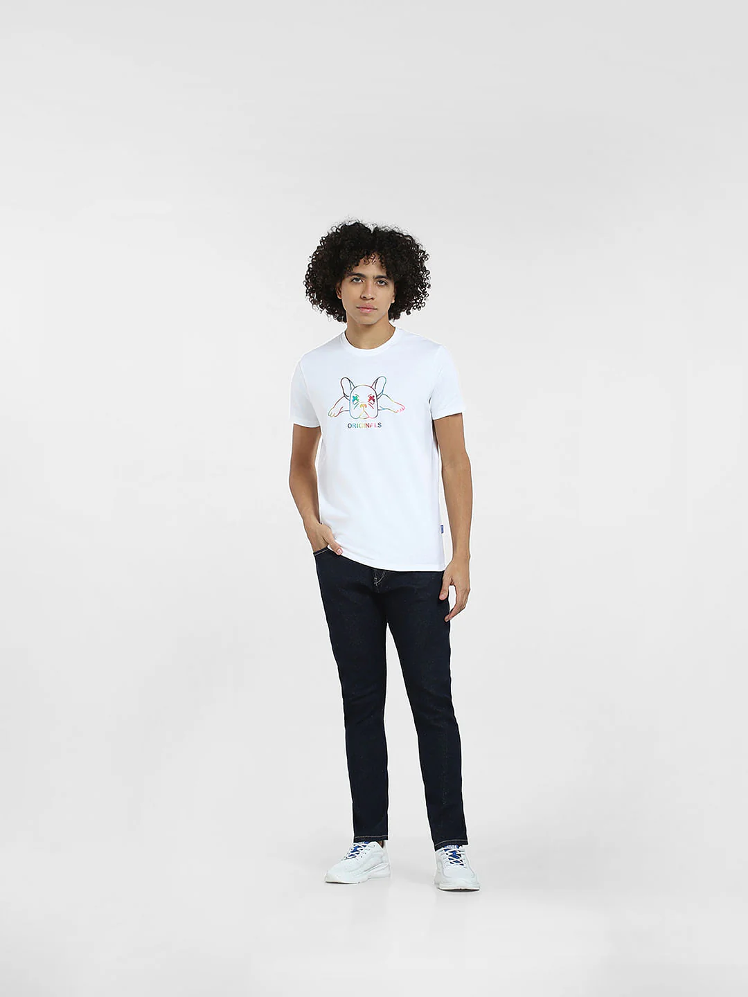 White Logo Graphic Print T-shirt - Image 6