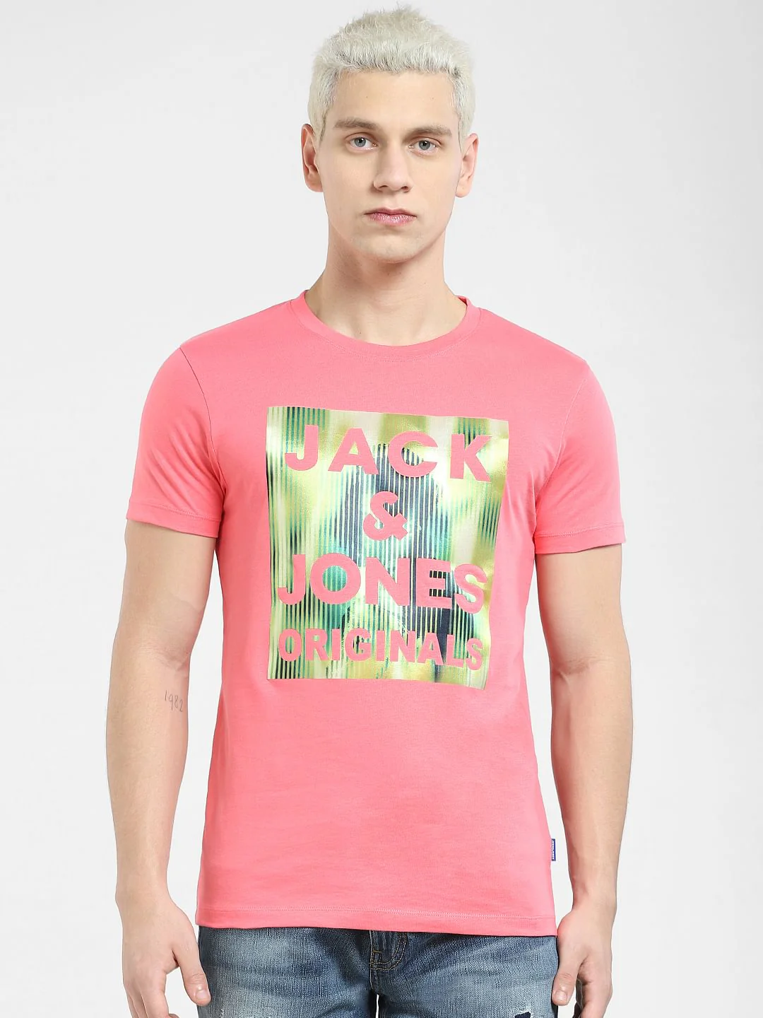 Pink Logo Print Crew Neck T-shirt - Image 2