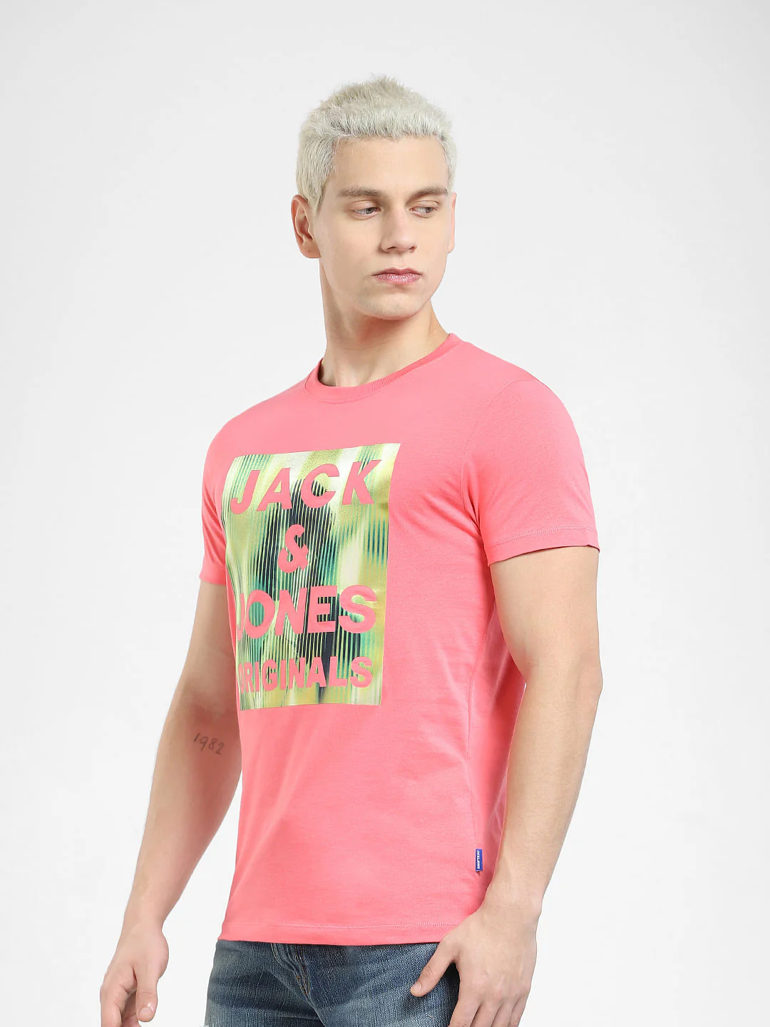 Pink Logo Print Crew Neck T-shirt - Image 3