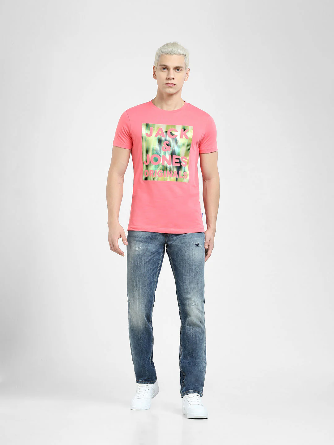 Pink Logo Print Crew Neck T-shirt - Image 6