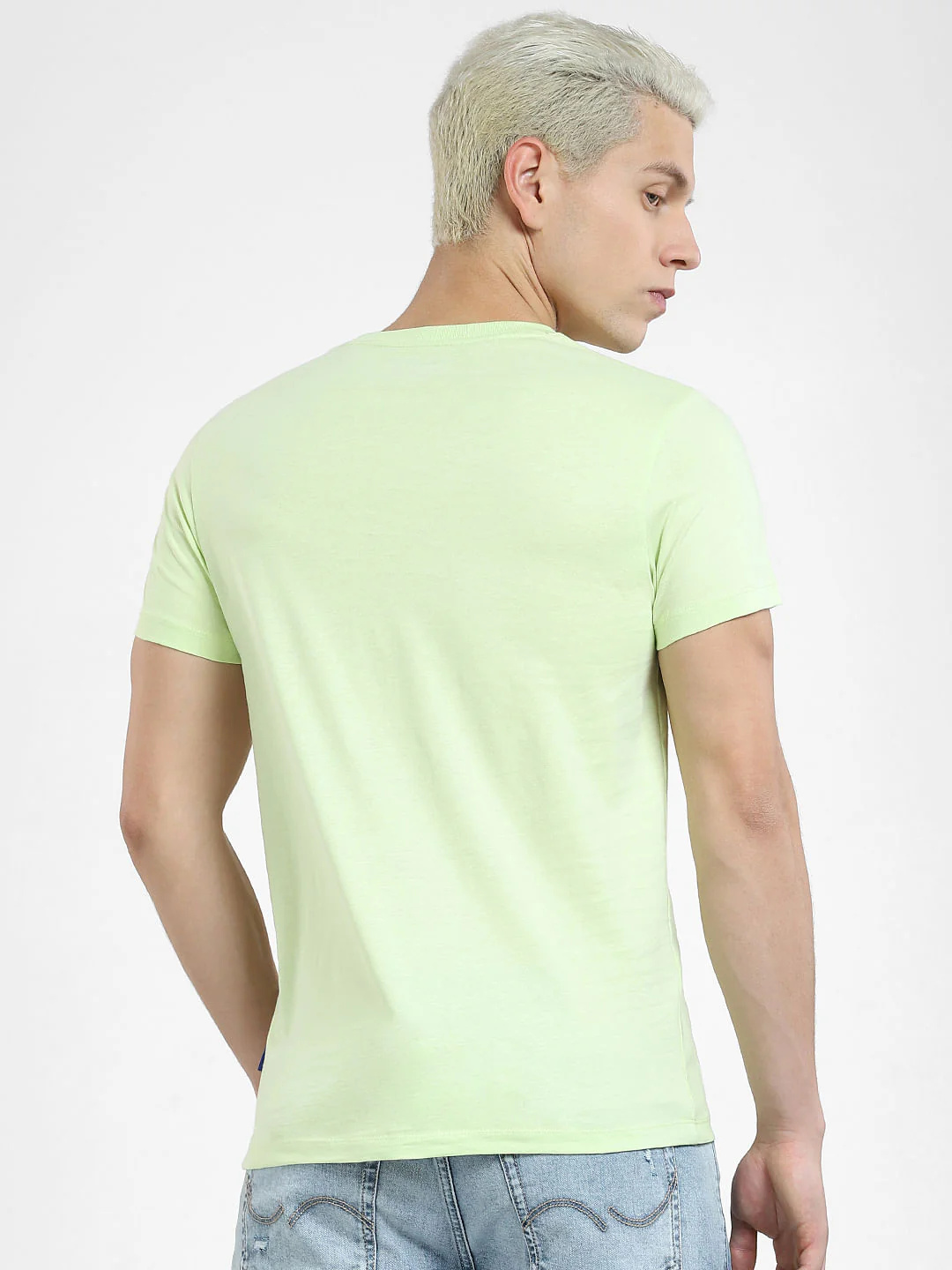 Green Logo Print Crew Neck T-shirt - Image 4