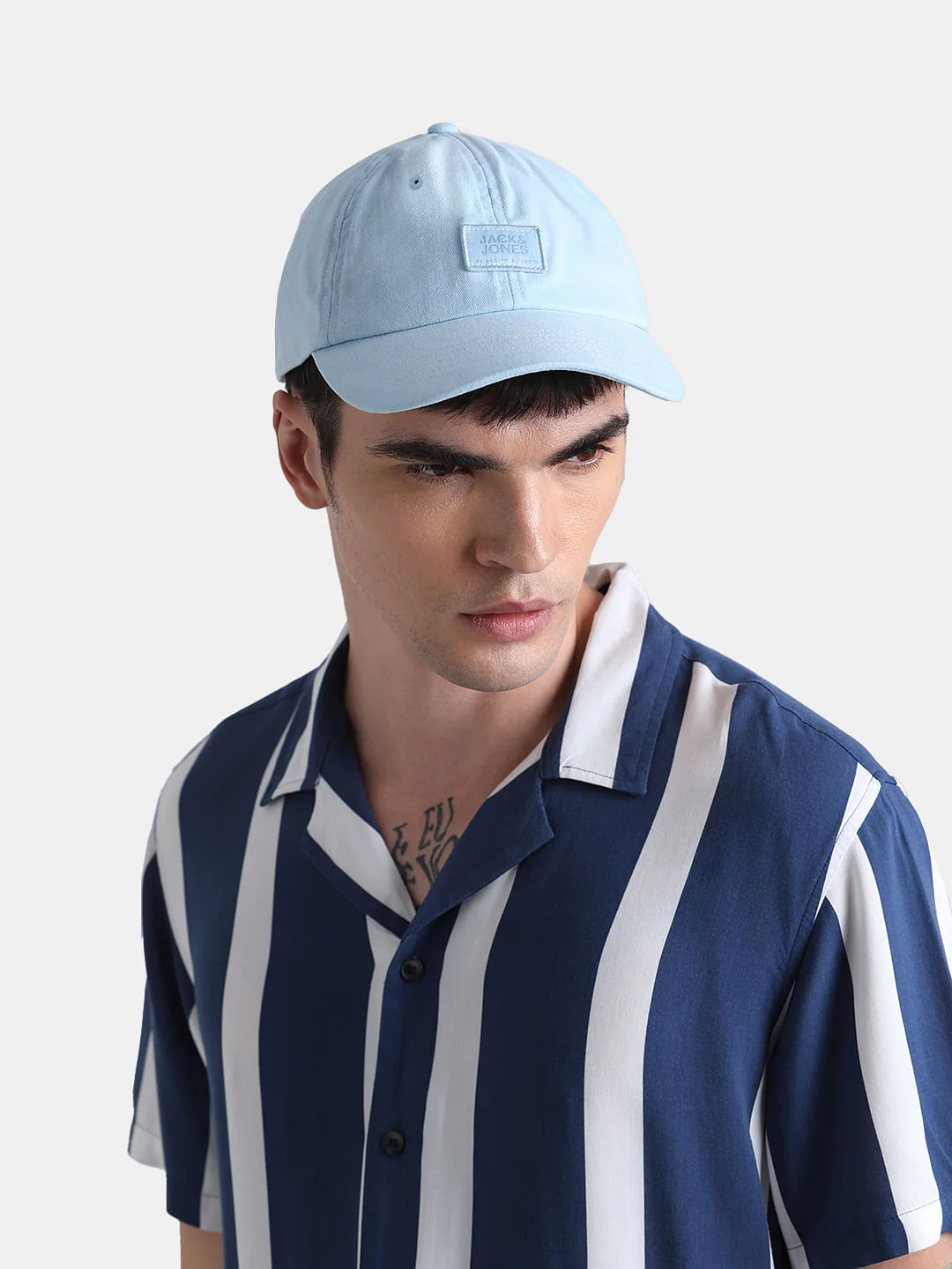 Light Blue Cotton Baseball Cap - Image 6