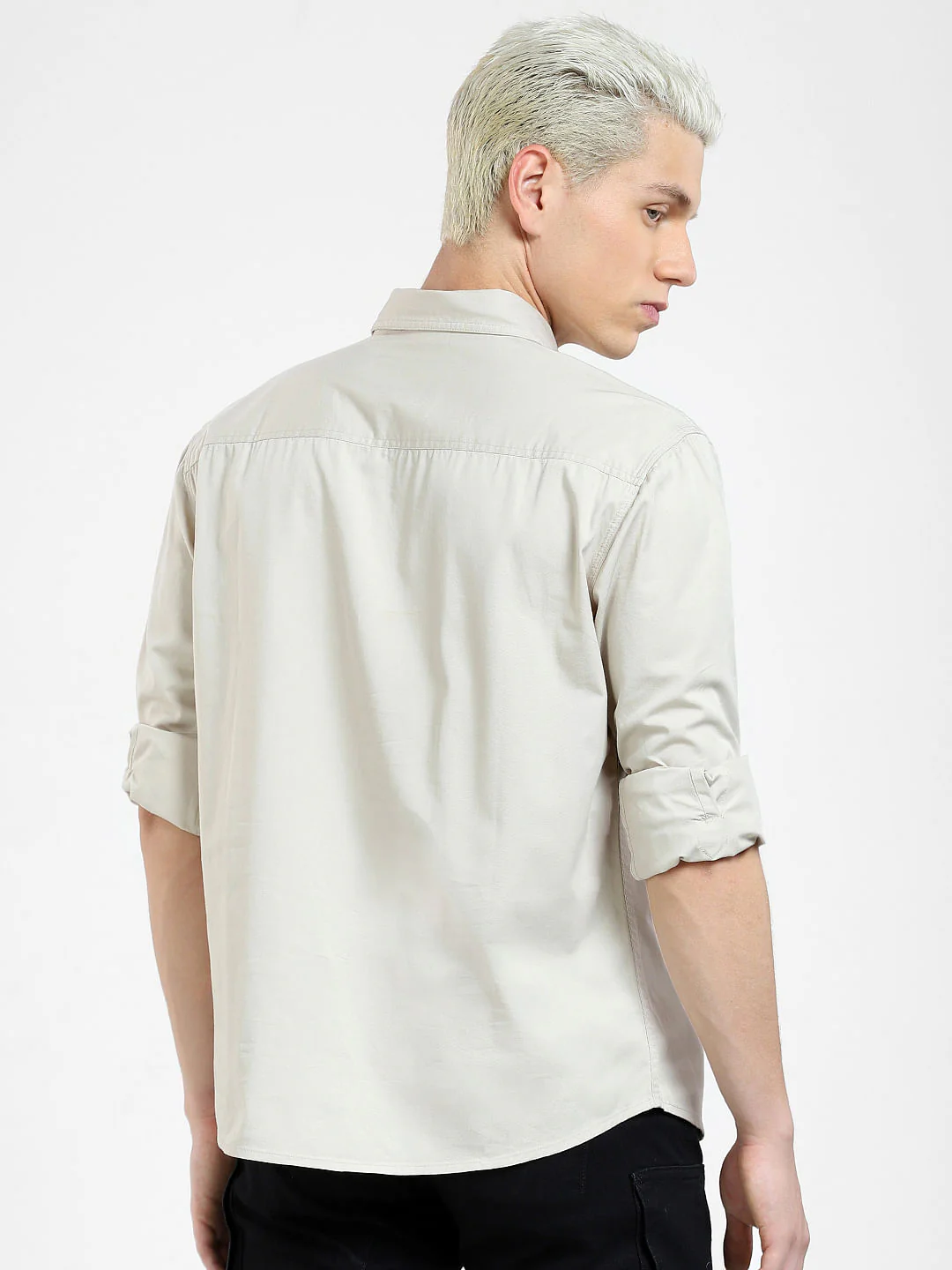 Grey Oversized Full Sleeves Shirt - Image 4