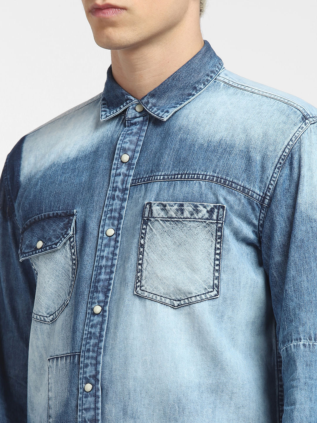 Blue Denim Full Sleeves Shirt - Image 5