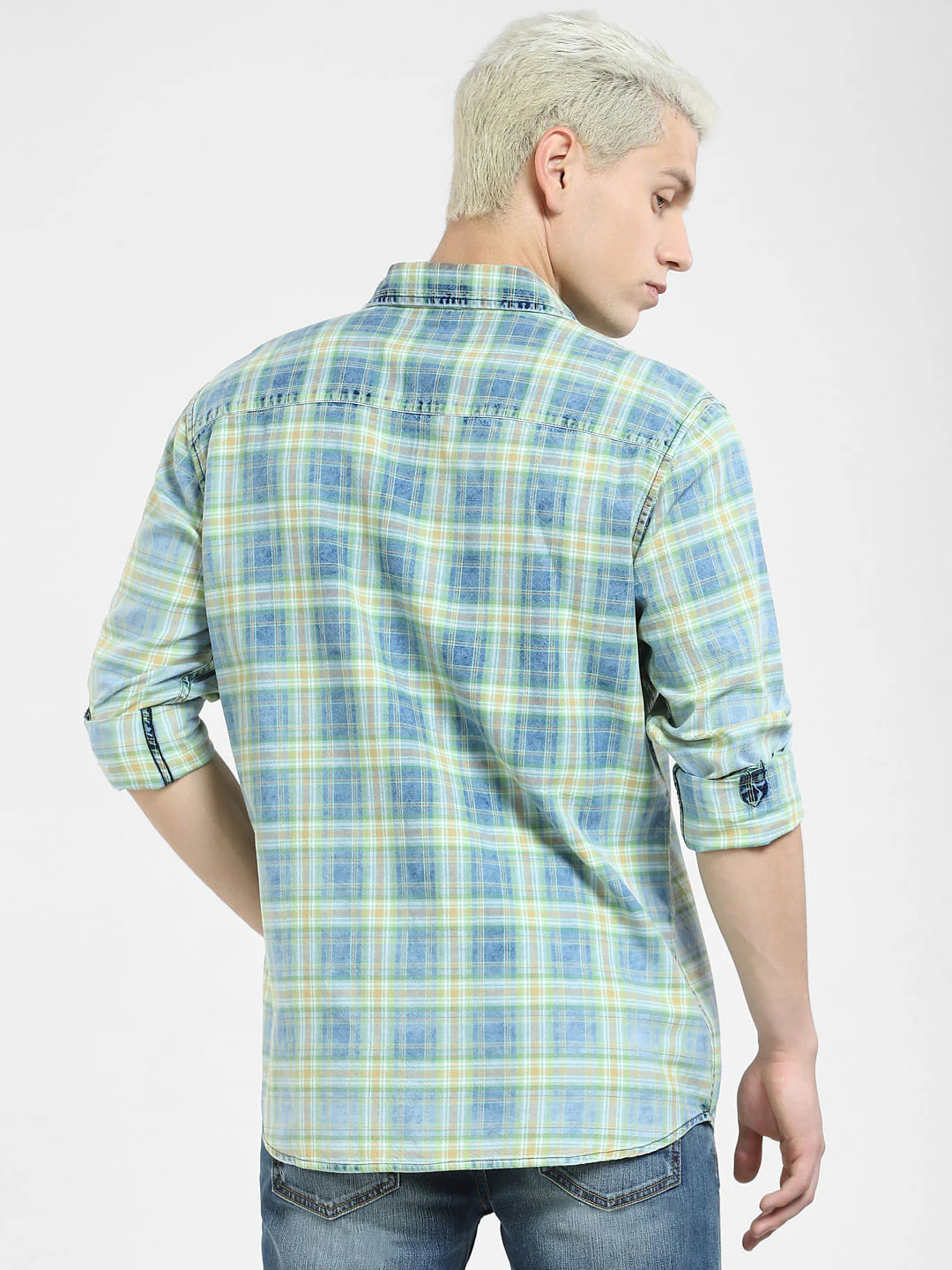 Green Check Full Sleeves Shirt - Image 4