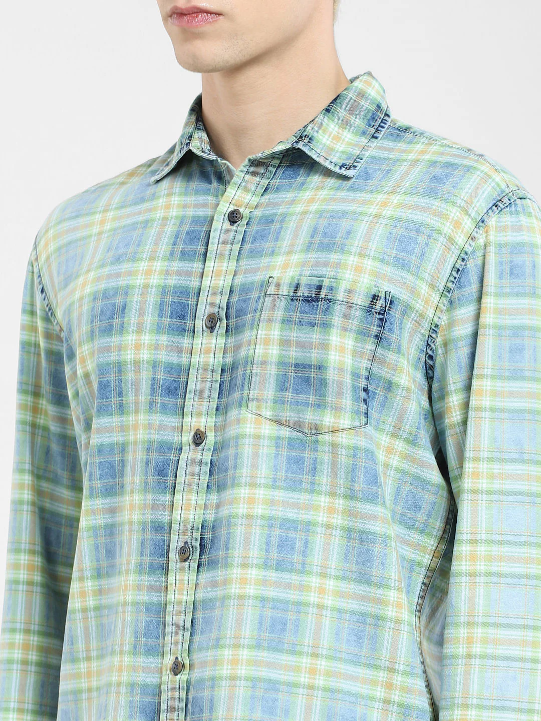 Green Check Full Sleeves Shirt - Image 5