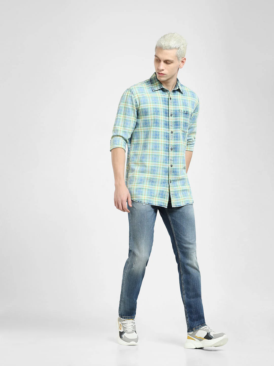 Green Check Full Sleeves Shirt - Image 6