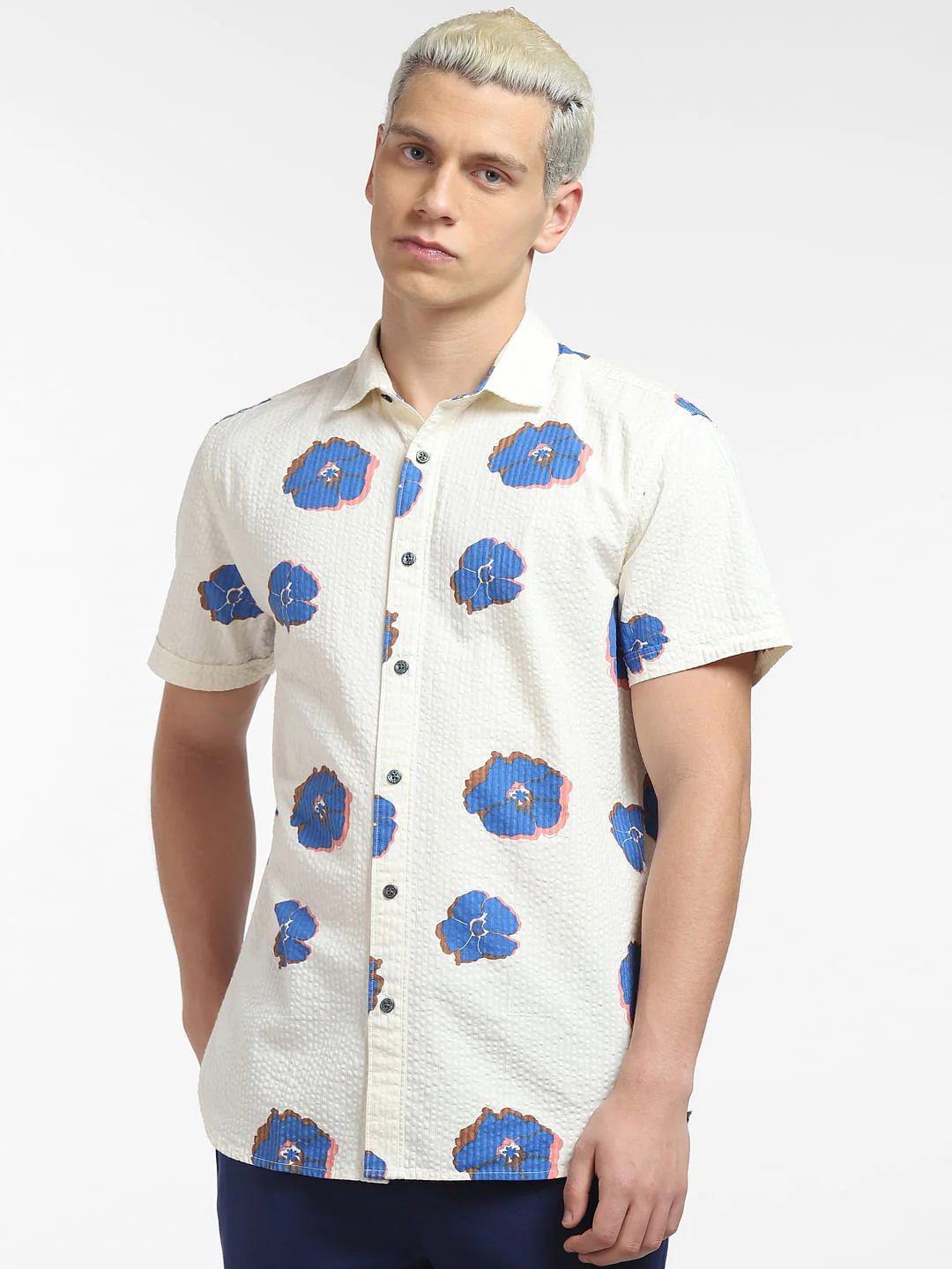 Off-White Floral Short Sleeves Shirt - Image 2
