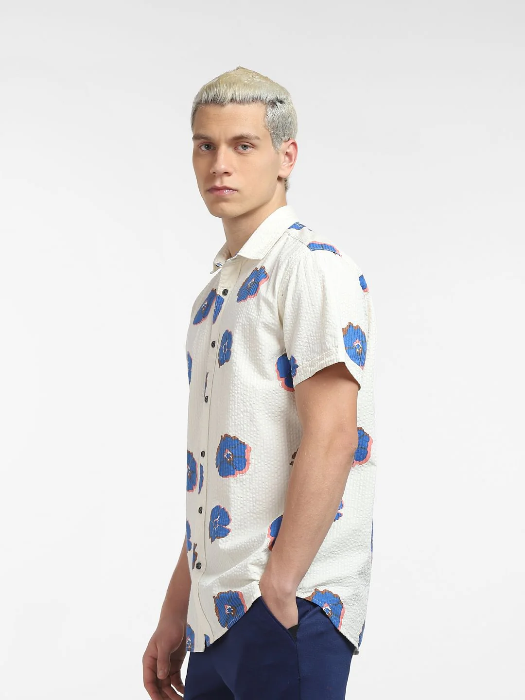 Off-White Floral Short Sleeves Shirt - Image 3