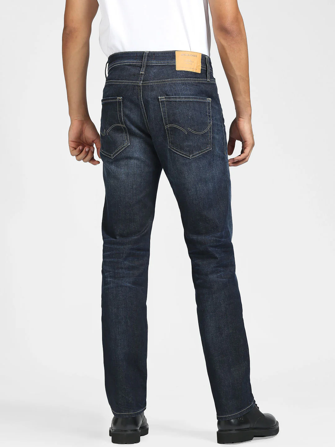 Dark Blue Mid Rise Clark Straight Jeans - Image 4
