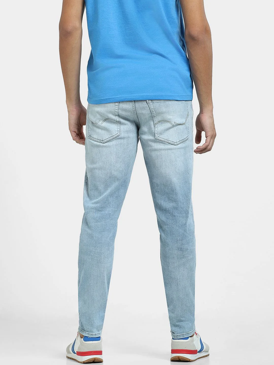 Light Blue Low Rise Distressed Glenn Slim Fit Jeans - Image 4