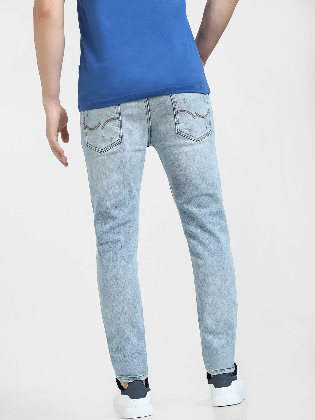 Blue Low Rise Distressed Liam Skinny Jeans - Image 4