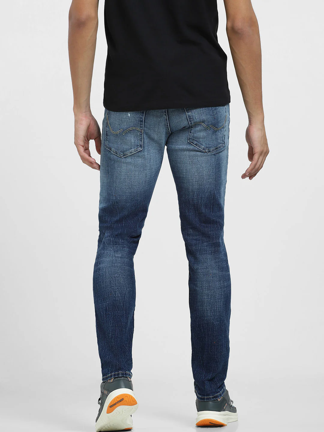Blue Low Rise Distressed Glenn Slim Fit Jeans - Image 4
