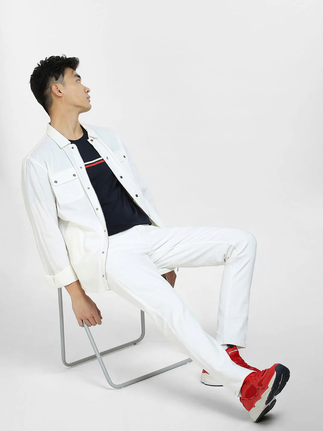White Low Rise Ben Skinny Fit Jeans