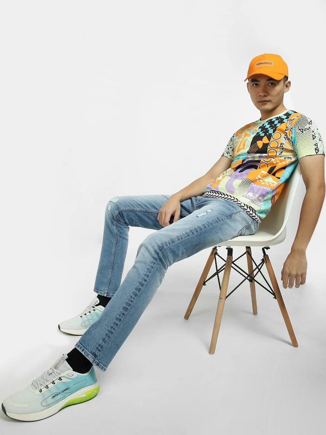 Light Blue Low Rise Distressed Glenn Slim Fit Jeans
