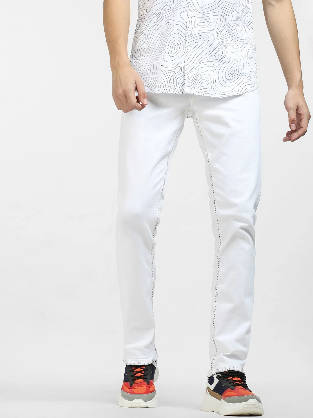 White Low Rise Glenn Slim Fit Jeans - Image 2