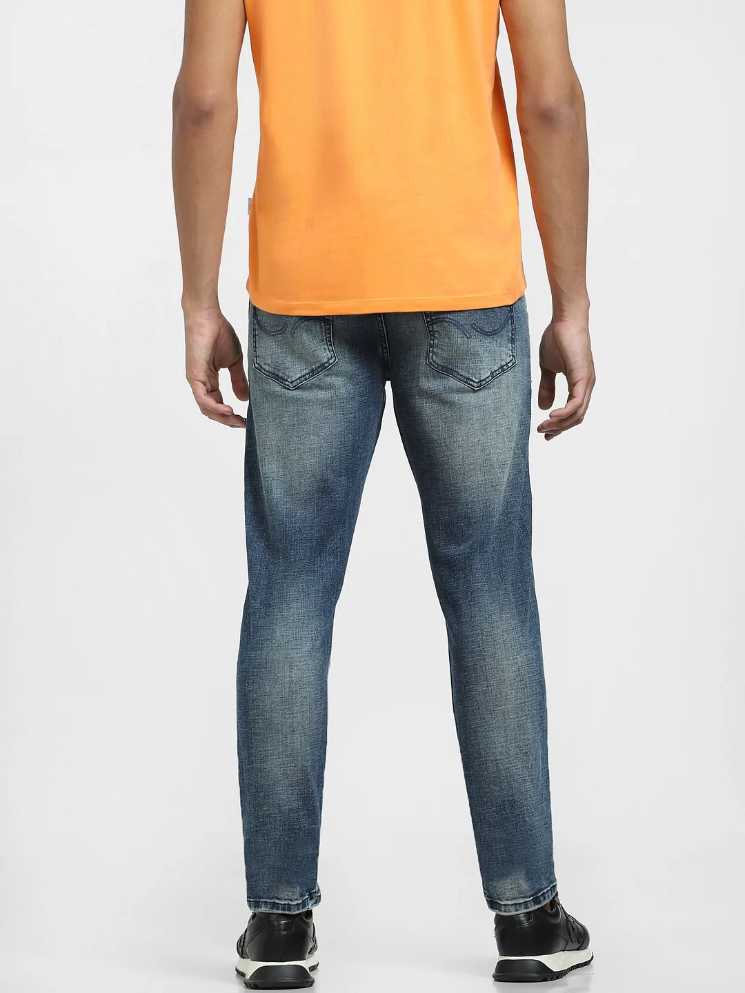 Dark Blue Low Rise Distressed Glenn Slim Fit Jeans - Image 4