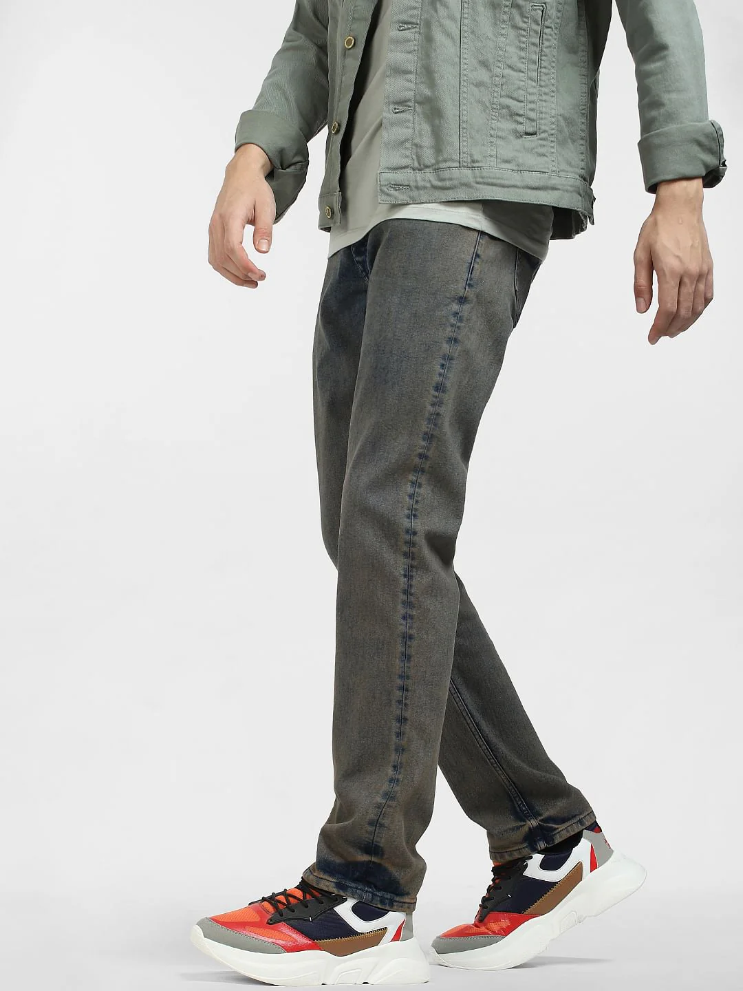 Dark Blue Low Rise Washed Tim Anti Fit Jeans - Image 3