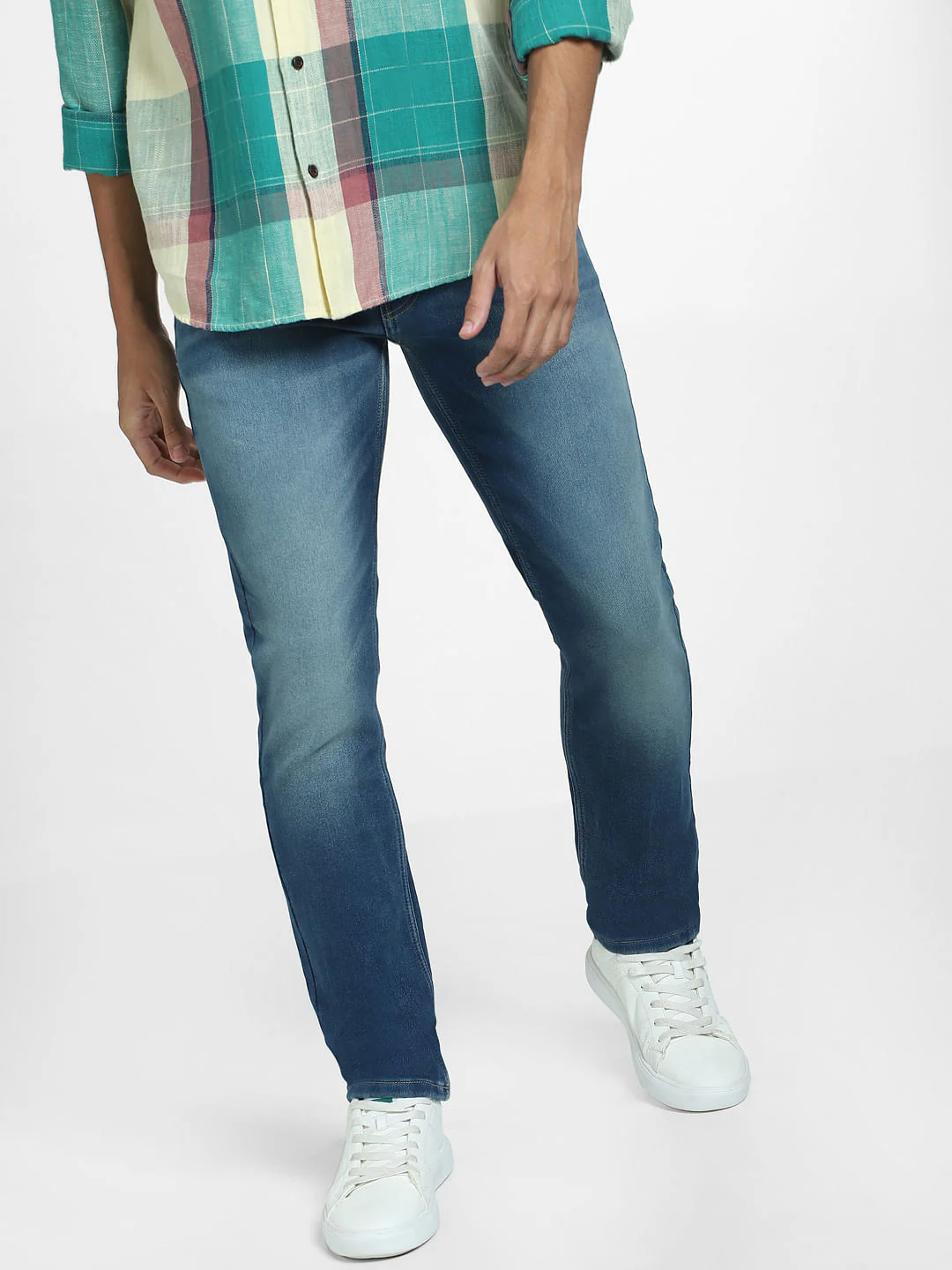 Blue Low Rise Washed Glenn Slim Jeans - Image 2