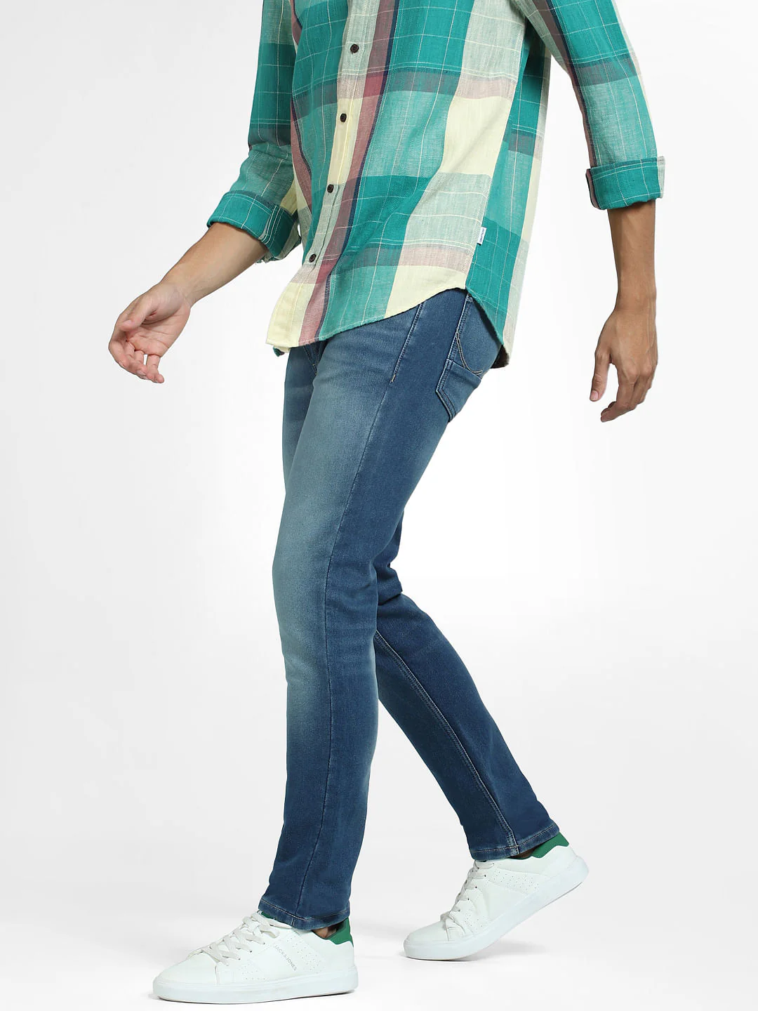 Blue Low Rise Washed Glenn Slim Jeans - Image 3