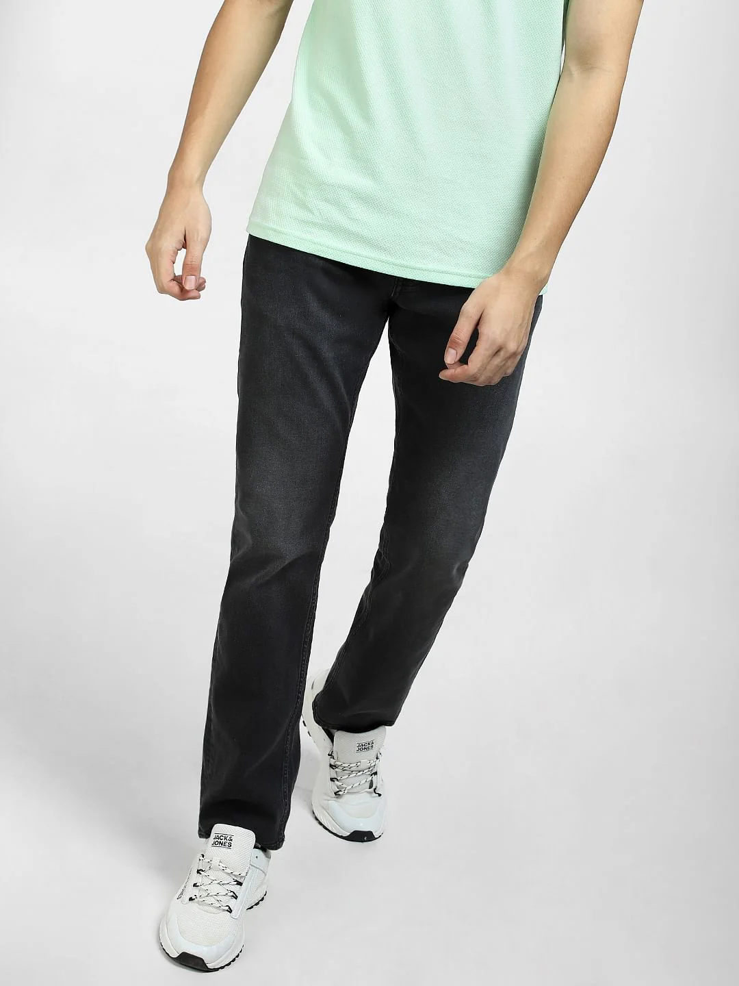 Dark Grey Mid Rise Clark Regular Fit Jeans - Image 2