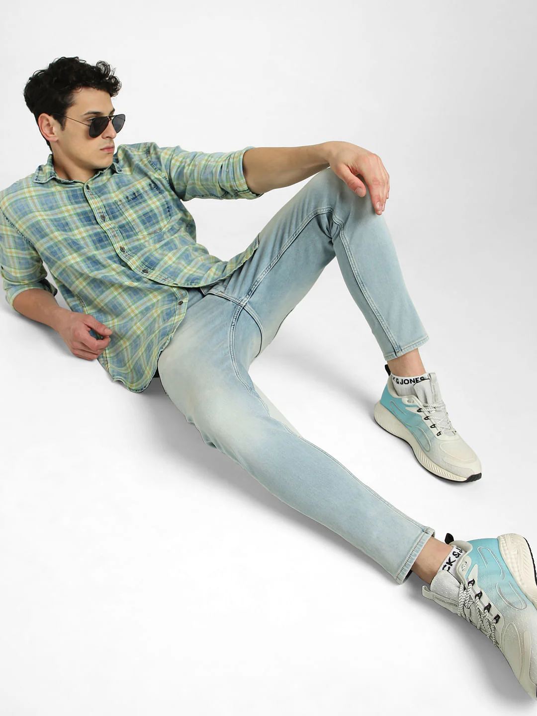 Light Blue Mid Rise Ben Skinny Fit Jeans