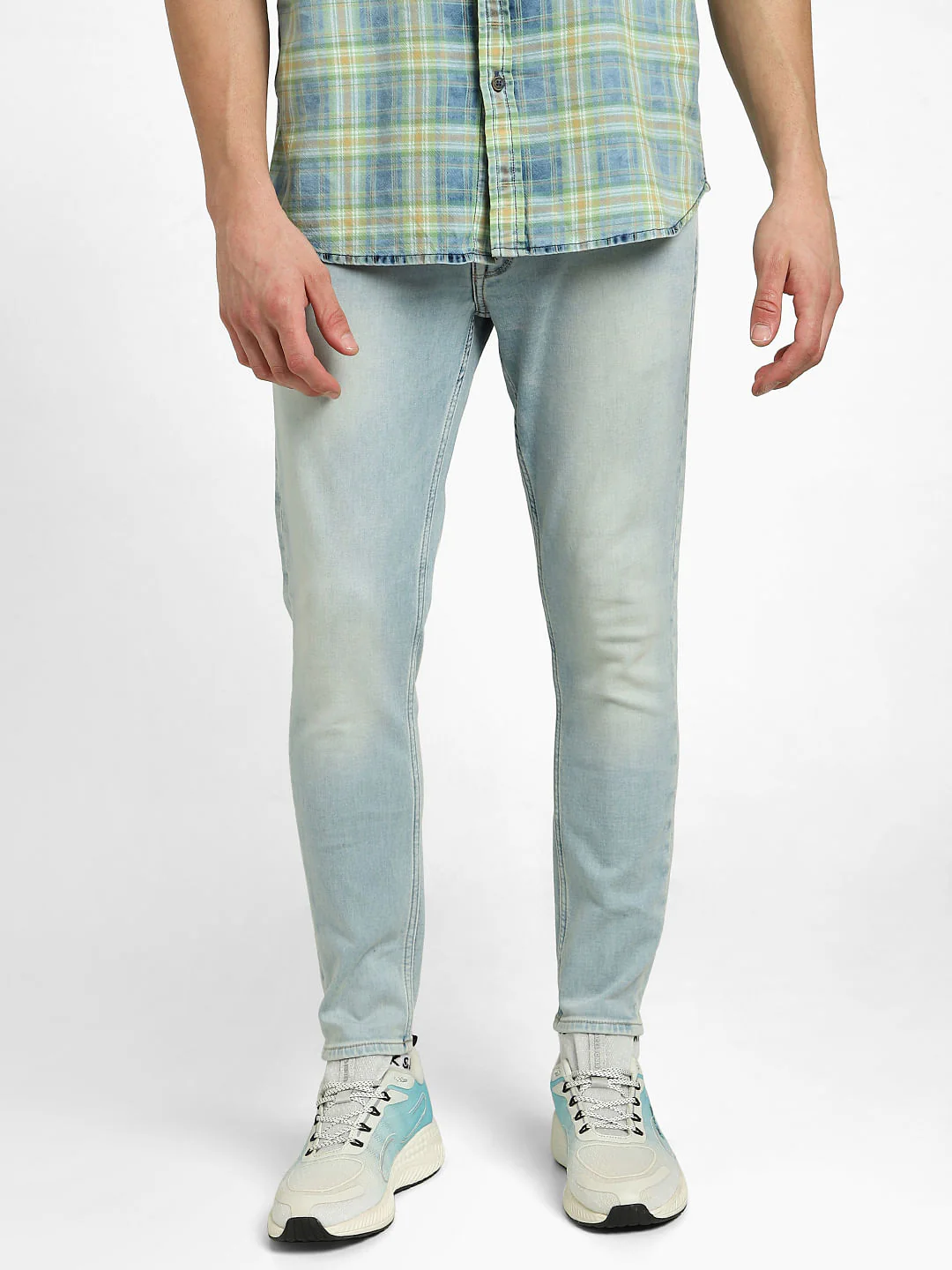 Light Blue Mid Rise Ben Skinny Fit Jeans - Image 2