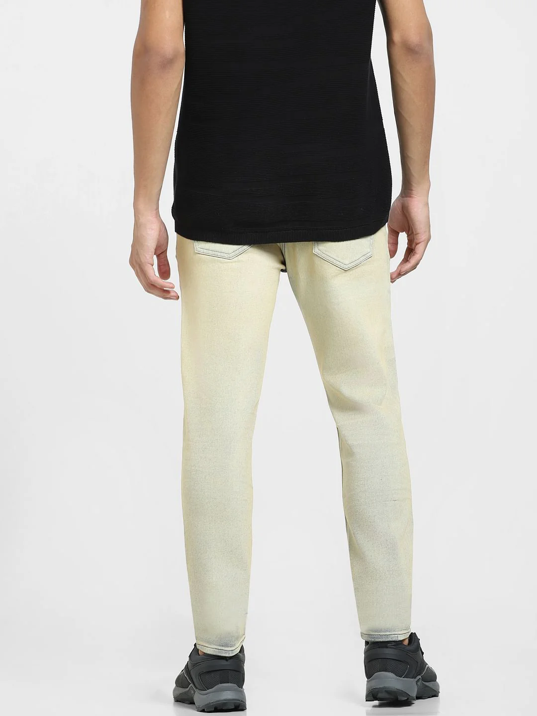 Blue Low Rise Heavily Washed Skinny Jeans - Image 4