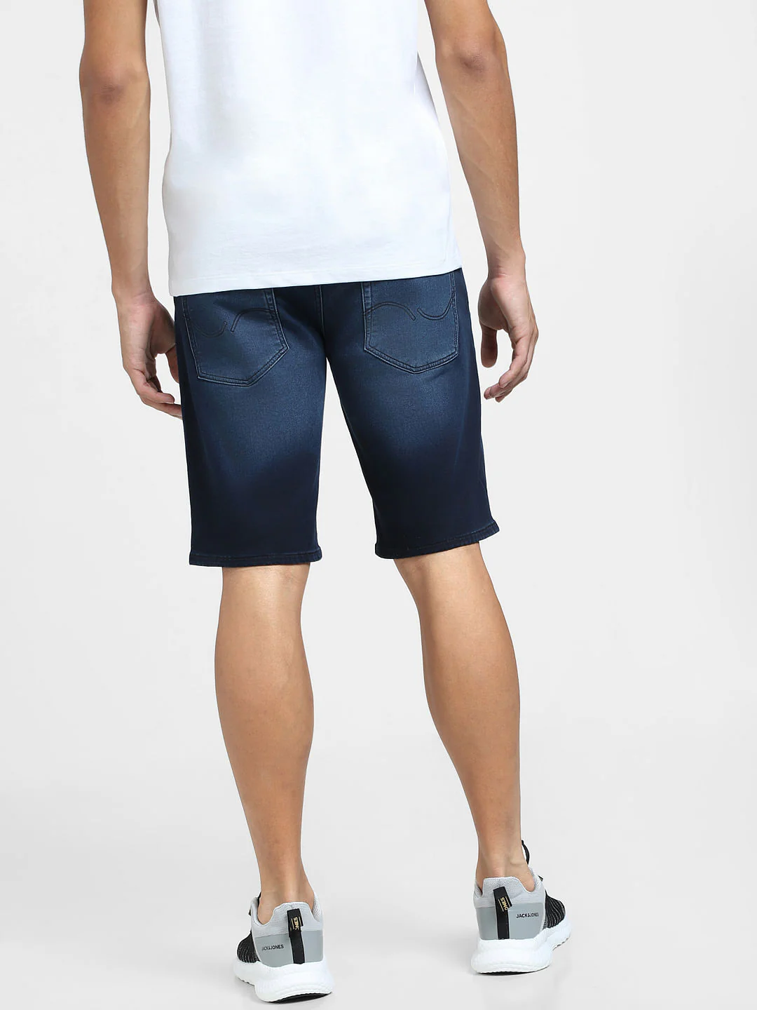 Blue Mid Rise Denim Shorts - Image 4