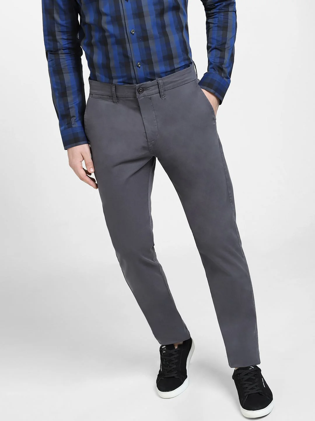 Grey Mid Rise Pants - Image 2