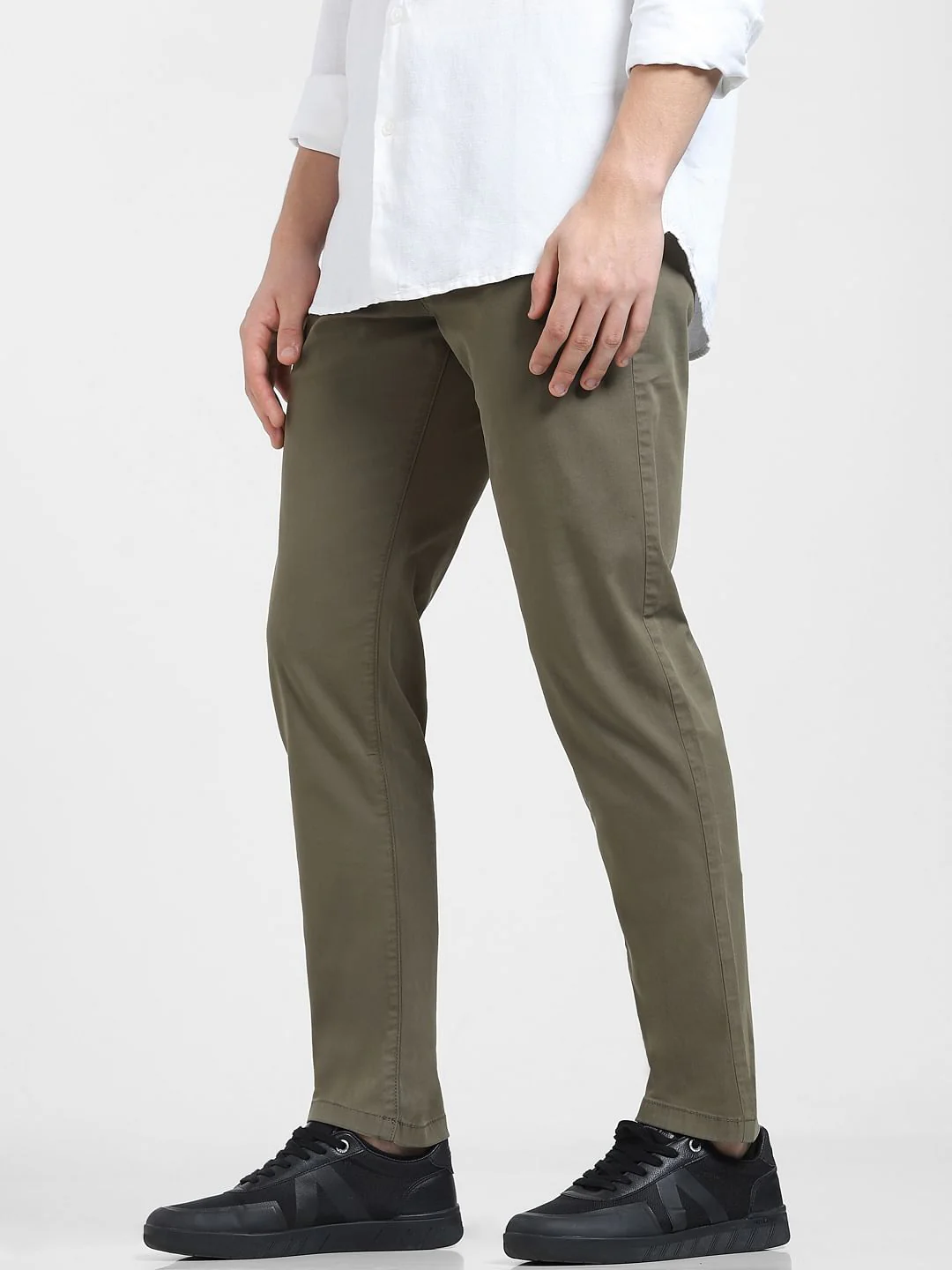Green Mid Rise Regular Fit Pants - Image 3