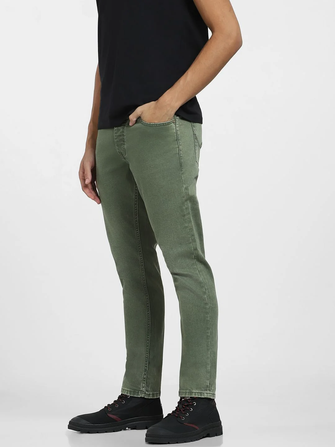 Green Low Rise Glenn Slim Jeans - Image 3