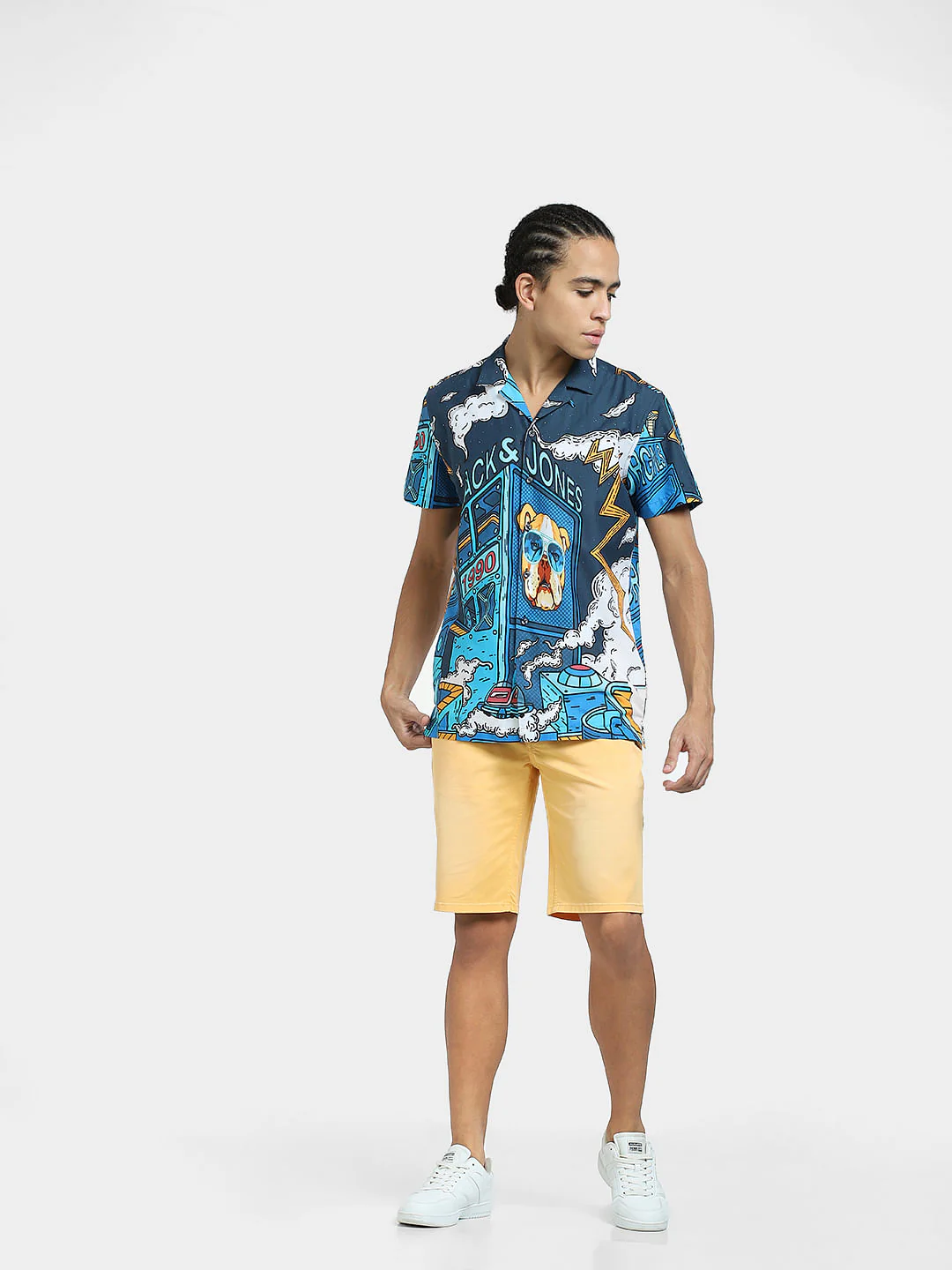 METAVERSE Blue Graphic Print Short Sleeves Shirt - Image 6