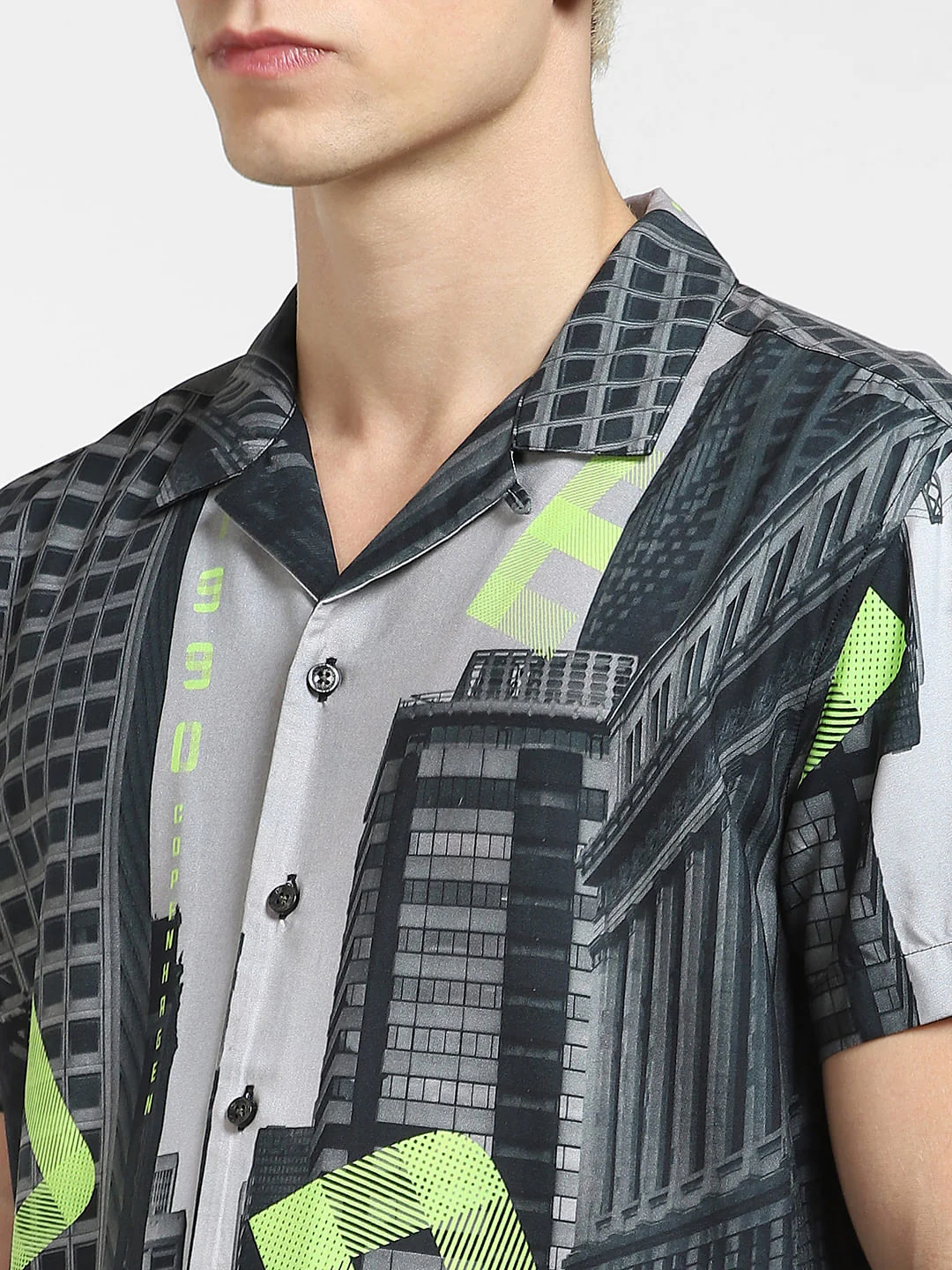 Black Printed Short Sleeve Shirt - Image 5