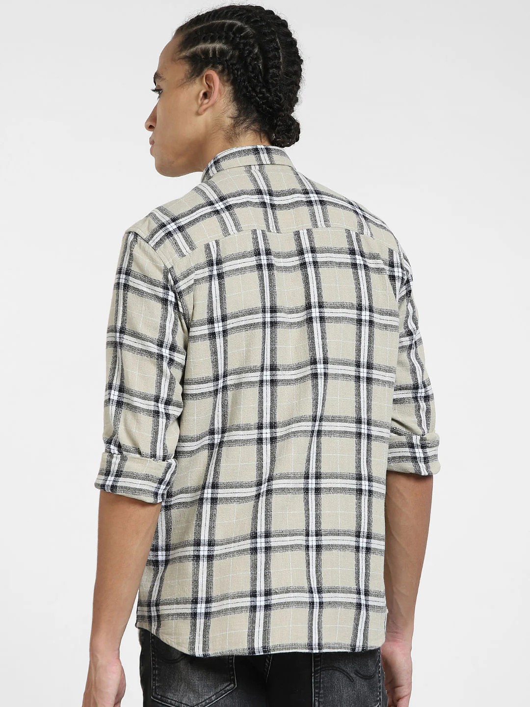 Grey Check Full Sleeves Shirt - Image 4