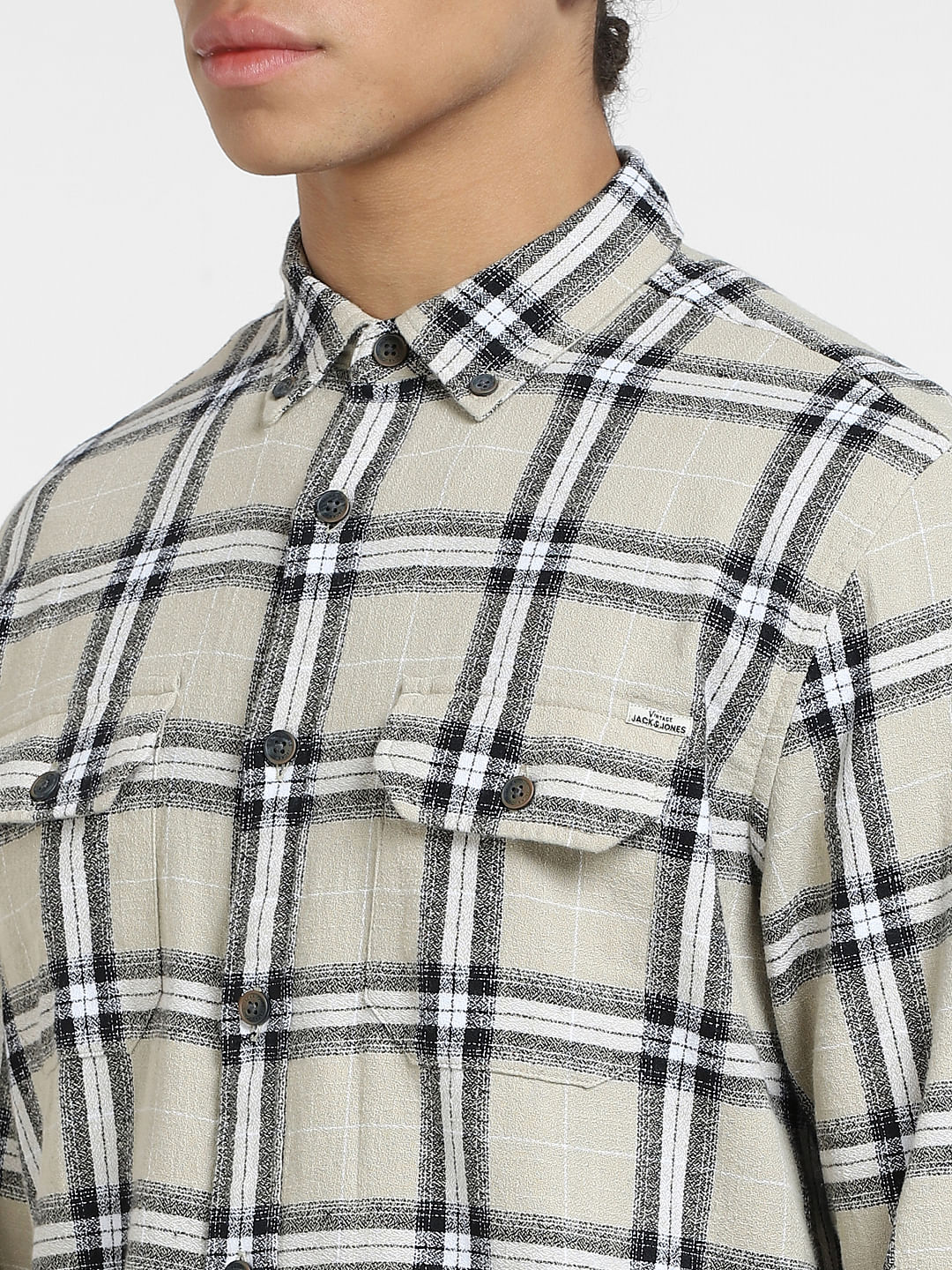 Grey Check Full Sleeves Shirt - Image 5