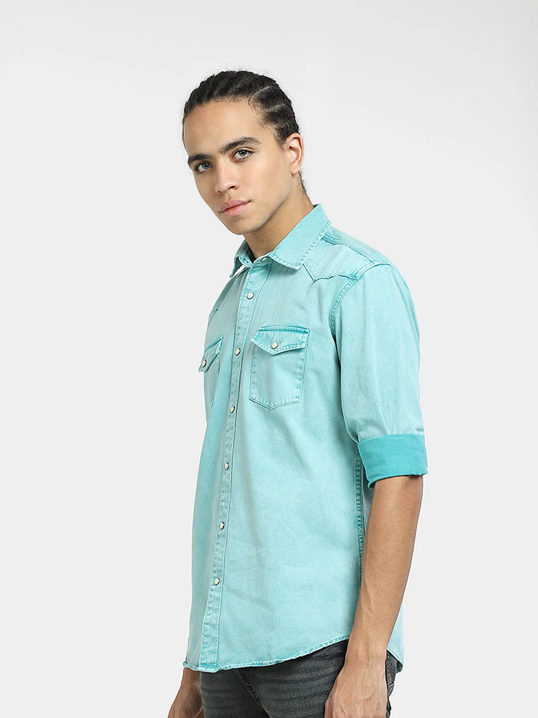 METAVERSE Blue Full Sleeves Shirt - Image 3