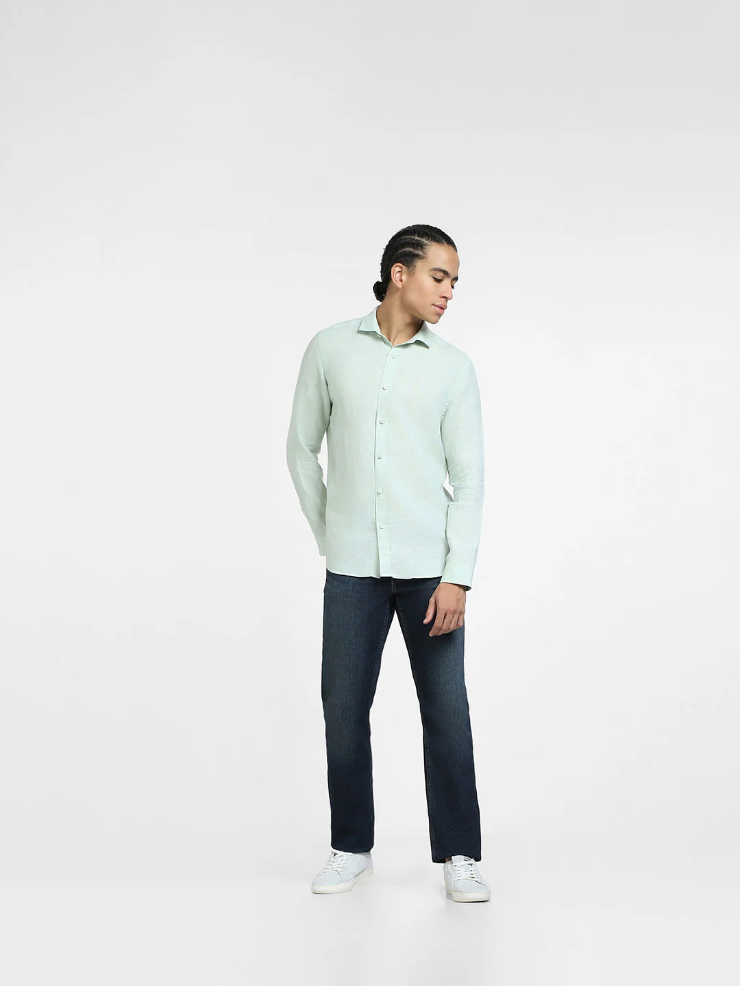 Green Linen Full Sleeves Shirt - Image 6