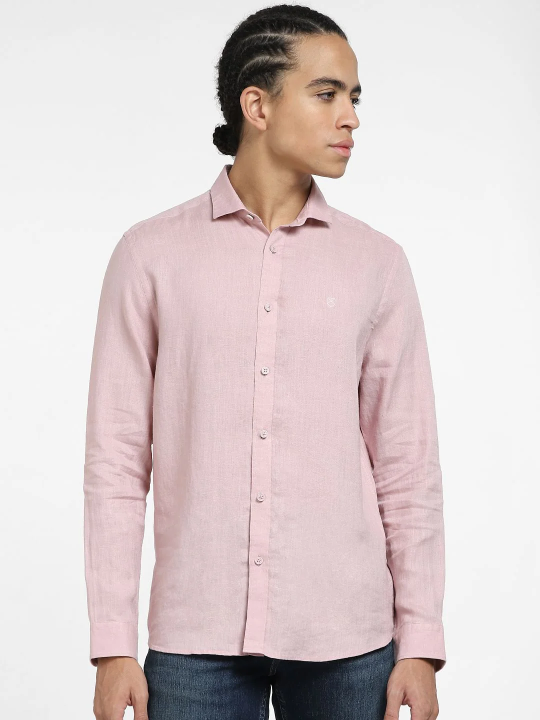 Pink Linen Full Sleeves Shirt - Image 2