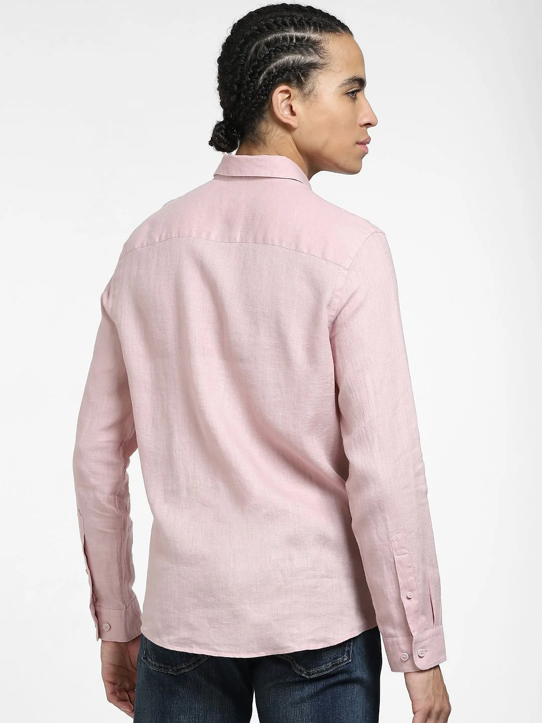 Pink Linen Full Sleeves Shirt - Image 4