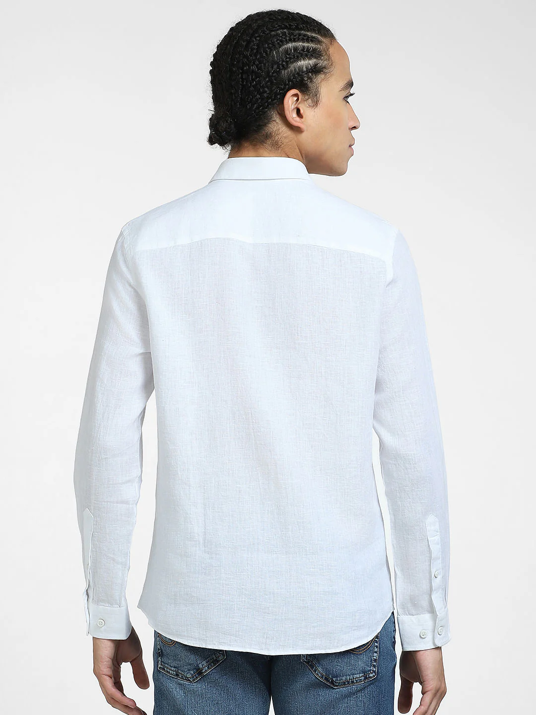 White Linen Full Sleeves Shirt - Image 4