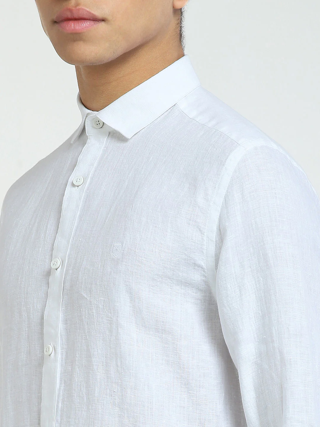 White Linen Full Sleeves Shirt - Image 5