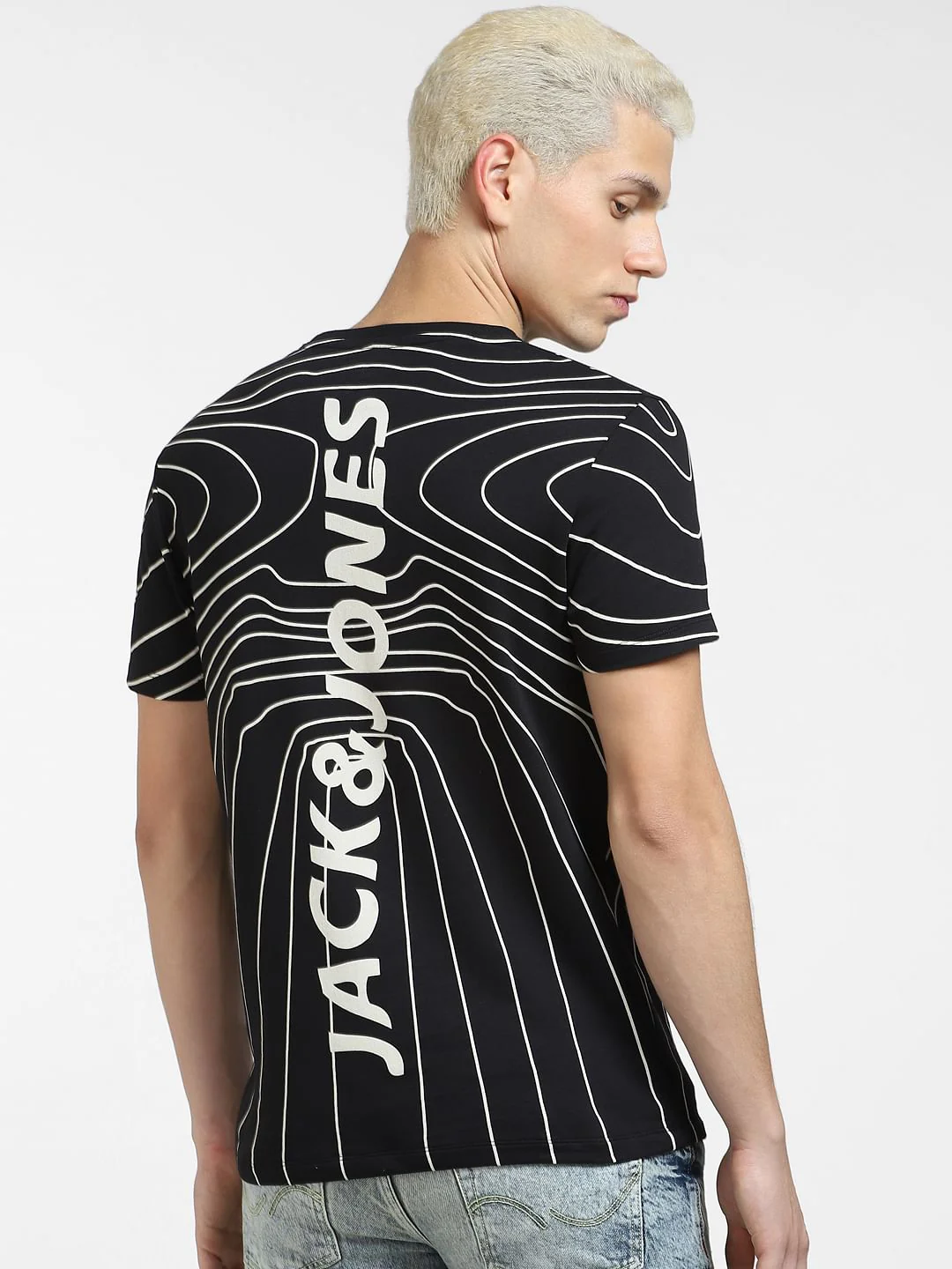 Black Logo Print Crew Neck T-shirt - Image 4